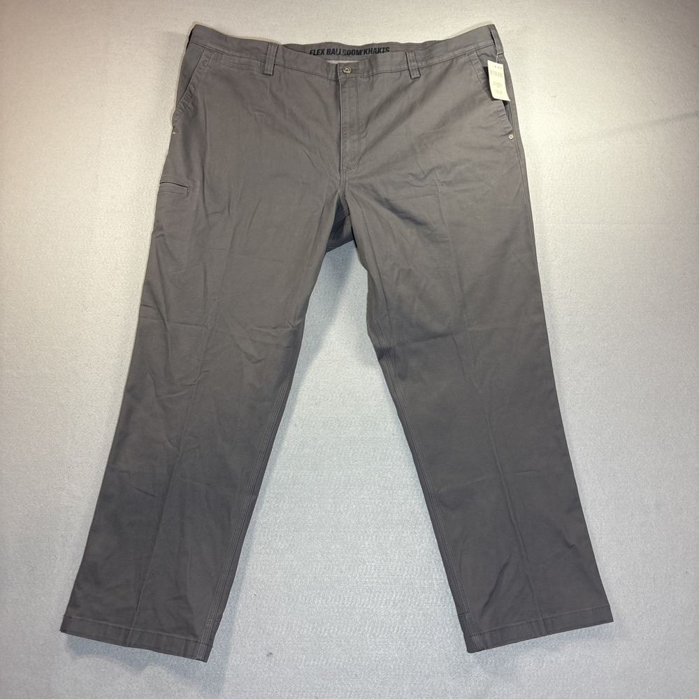 Duluth Flex Ballroom Khakis Relaxed Fit Pants Men's 46x32 Gray Utility Fit NWT